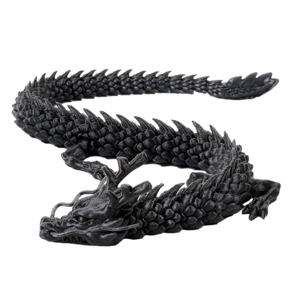 Naiovety Elección de regalo Exquisito modelo de dragón articulado impreso en 3D para los amantes de los dragones Agregue encanto al hogar Decoración del hogar negro 45CM