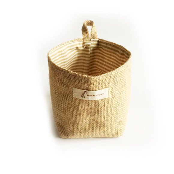 1 Uds. Decoración raya bolsillo colgante pequeño saco organizador de artículos diversos organizador de cosméticos bolsa de almacenamiento de Almacenamiento y organización del hogar raya amarilla Yuarrent JJ3527-02