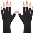 thumbnail image 1 of Guantes con protección UV para manicuras de gel UPF50+ en la punta de los dedos, ligeros y elásticos, color negro., 1 of 5