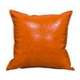 thumbnail image 2 of Fasiaou Faux Leather Decorative Throw Pillow Covers Modern 18x18 inch, Farmhouse Cushion Cases Luxury Pillowcases for Couch Bed Sofa Living Room,Orange, 2 of 6