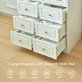 thumbnail image 5 of JanflyHome Vanity Desk Armoire Set, Vanity Table with Mirror Lights, Makeup Table French Country Dressing Table for Bedroom, White, 5 of 8