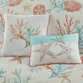 thumbnail image 6 of Madison Park Coastal Patterned 6-Piece King/Cal King Reversible Sateen Coverlet Quilt Set, Coral, 6 of 9