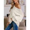 thumbnail image 3 of Cupshe Women Ivory Off-Shoulder Puff Sleeve Sweater, Size XS-XL, 3 of 7