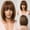 Brown(lc2071-2)12inch, variant on Christmas Cosplay European and American Style Women's Wig, Bangs Gradient Gray Short Bob Synthetic Wig