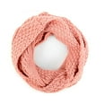 thumbnail image 3 of Women's 2pc Knit Hat & Infinity Scarf Winter Set-Warm Fuzzy Pom Pom Beanie with Scarf (Pink), 3 of 6