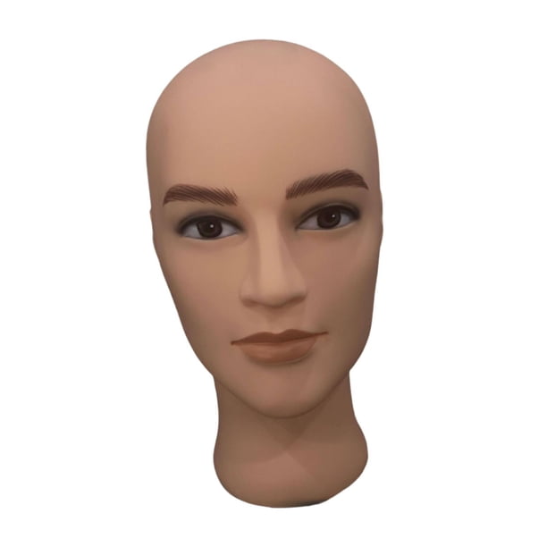 Cabeza de maniquí masculino calva para pelucas, para peinar, modelo de exhibición de pelucas lisas. 02