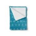 thumbnail image 2 of Blue Soft Flannel Fleece Blanket, Aqua Theme Drops in Hexagons Wave Pattern Geometrical Design Abstract Art, Cozy Plush for Indoor and Outdoor Use, 60" x 80", Sea Blue Dark Seafoam, by Ambesonne, 2 of 5