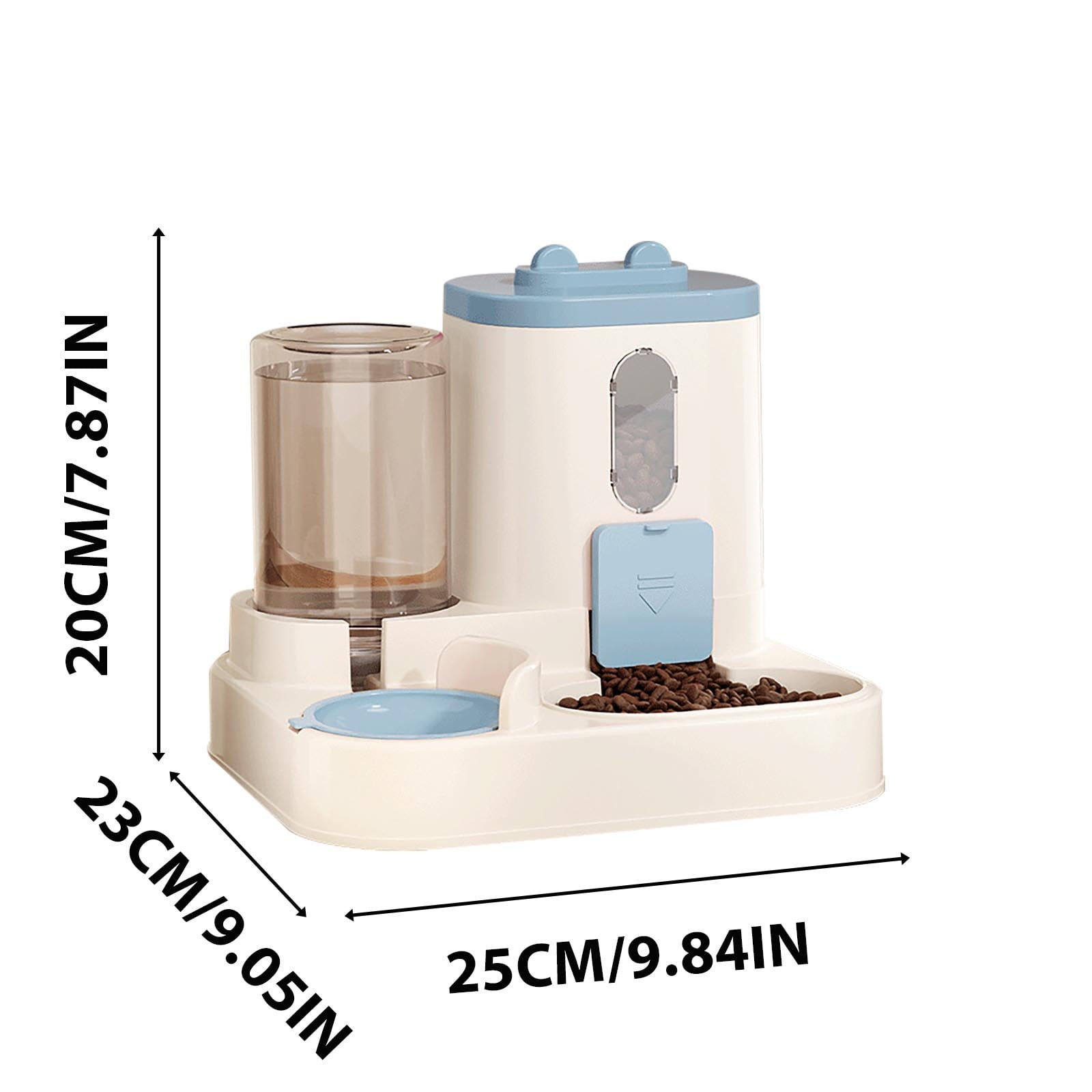 Xecvkr Automatic Cat Dog Feeder Water Dispenser 3.8L Smart Timed Food Water Bowl Dry Wet Separation Transparent Window Pet Feeding Station Programable Set Home 1 Pc Blue