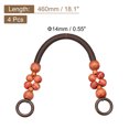 thumbnail image 2 of Uxcell 18.1" Wooden Beaded Bag Handles Purse Strap Handle for Purse Making, 4Pack Red Brown, 2 of 6