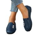thumbnail image 2 of Domzle Womens Loafers Flats Shoes Comfort Round Toe Slip on Soft Moccasins Dressy Loafer for Driving Walking Navy, 2 of 9