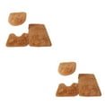 thumbnail image 4 of Toystoory Juego de alfombrillas de inodoro de absorción de agua fuerte de textura de 3 piezas para baño sin alfombras de desprendimiento Caqui 2Conjunto, 4 of 6