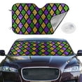 thumbnail image 2 of Balery Mardi Gras Shiny Green Purple Print Car Windshield Sun Shade,Windshield Sunshade for Car Pickup Truck SUV Accessories-Small, 2 of 7