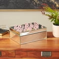 thumbnail image 2 of DecMode Mirrored Silver Glass Decorative Jewelry Box with Pink Bubble Textured Balls, 2 of 9