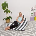thumbnail image 3 of Posh Creations Bean Bag Stuffable Cover - Toy Organizer, Canvas Cover, Kids, 4 ft, Gray Stripes, 3 of 3