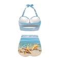 thumbnail image 4 of Suhoaziia Swimsuit Women Tankinis Sets Hawaiian Beach Starfish Swimsuit Coverup Bikini Underwear with Adjustable Elastic Strap Breathable Swimsuit Girls Size L, 4 of 6