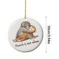 thumbnail image 4 of Punch Monkey Double-Sided Hanging Ornament –  Punch is Not Alone Ornaments for Christmas Tree Hanging Decor for Door, Yard, Outdoor or Windows, Home Decor, 4 of 5