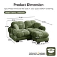 thumbnail image 3 of Bocarali Home Chenille Cloud L-Shaped Loveseat Sofa w/ Ottoman, Green, 3 of 10