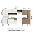 thumbnail image 4 of Cocina Integral Completa 325cm Emilly Joy Madesa - Marrón/Blanco, 4 of 8