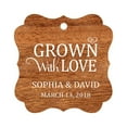 thumbnail image 1 of Darling Souvenir Grown With Love Personalized Fancy Frame Bonbonniere Wedding Party Favor Paper Tags-Rustic Wood-100 Tags, 1 of 1