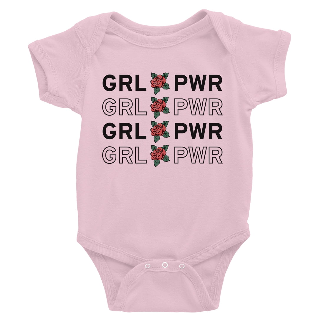 365 Printing Girl Power Baby Bodysuit Gift Pink Funny Baby Jumpsuit