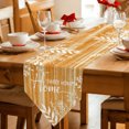 thumbnail image 2 of Vintage Terracotta Orange Table Runner Linen Burlap Table Runner 72 Inches Long Farmhouse Florals Leaf Coastal Home Dresser Scarves for Kitchen Island Coffee Dining Room Party Holiday Decor 14"x72", 2 of 8