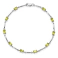 thumbnail image 4 of Sterling Silver Bracelet Gemstones August Women's Peridot Oval 3 mm 7 in, 4 of 4