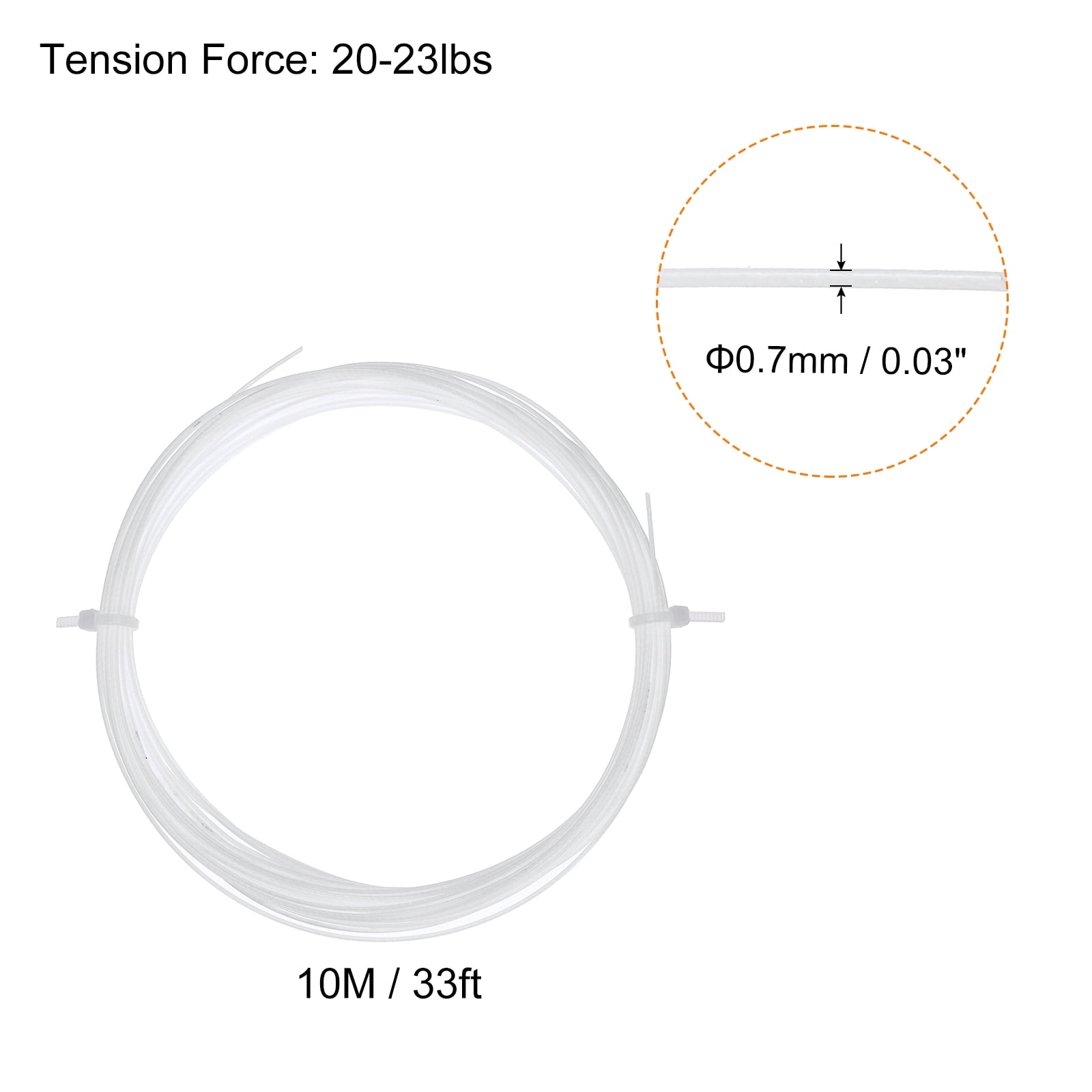 Unique Bargains High Elastic Nylon Badminton Racket Racquet String for Badminton Training White