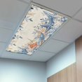 thumbnail image 2 of 3 Pack Ocean Starfish Fluorescent Light Covers for Ceiling Lights Watercolor Eucalyptus Leaves Shell Retro Magnetic Ceiling Light Covers Overhead Light Filters for Office Classroom Home, 2 of 9