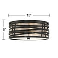 thumbnail image 6 of Possini Euro Design Cassia Modern Industrial Ceiling Light Flush Mount Fixture 15" Gloss Black 3-Light Champagne Shade for Bedroom House, 6 of 6