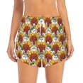 thumbnail image 2 of Rateoe Cartoon Sunflowers Printed 2 in 1 Women's Workout Shorts for Athletic Gym Running Shorts with Phone Pockets-Small, 2 of 7