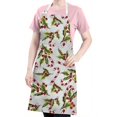 thumbnail image 5 of White Christmas Candy Cane Apron-Garden Aprons for Women with Pockets-Cotton Linen Waterproof Kitchen Cooking Gardening Aprons Adjustable for Kitchen,Cooking,BBQ and Salon 32"x27", 5 of 7