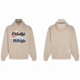 thumbnail image 1 of Sweat à Capuche en Peluche Décontracté Imprimé Lettres Planète Cassée-978 Kaki-TG, 1 of 1