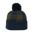 thumbnail image 2 of Outdoor Cap KNF-PLD Buffalo Plaid Acrylic Knit Watch Cap-Navy/Olive, 2 of 4