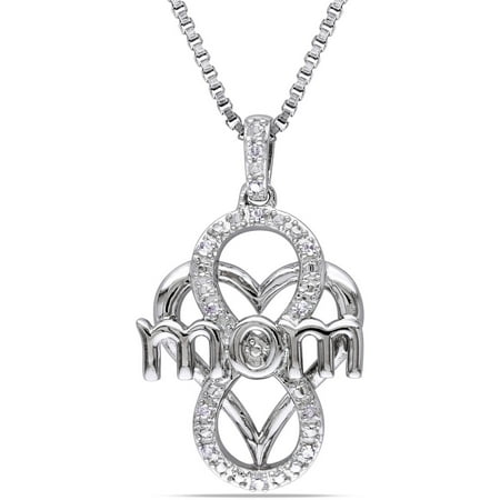 Miabella Diamond-Accent Sterling Silver Infinity Heart Pendant