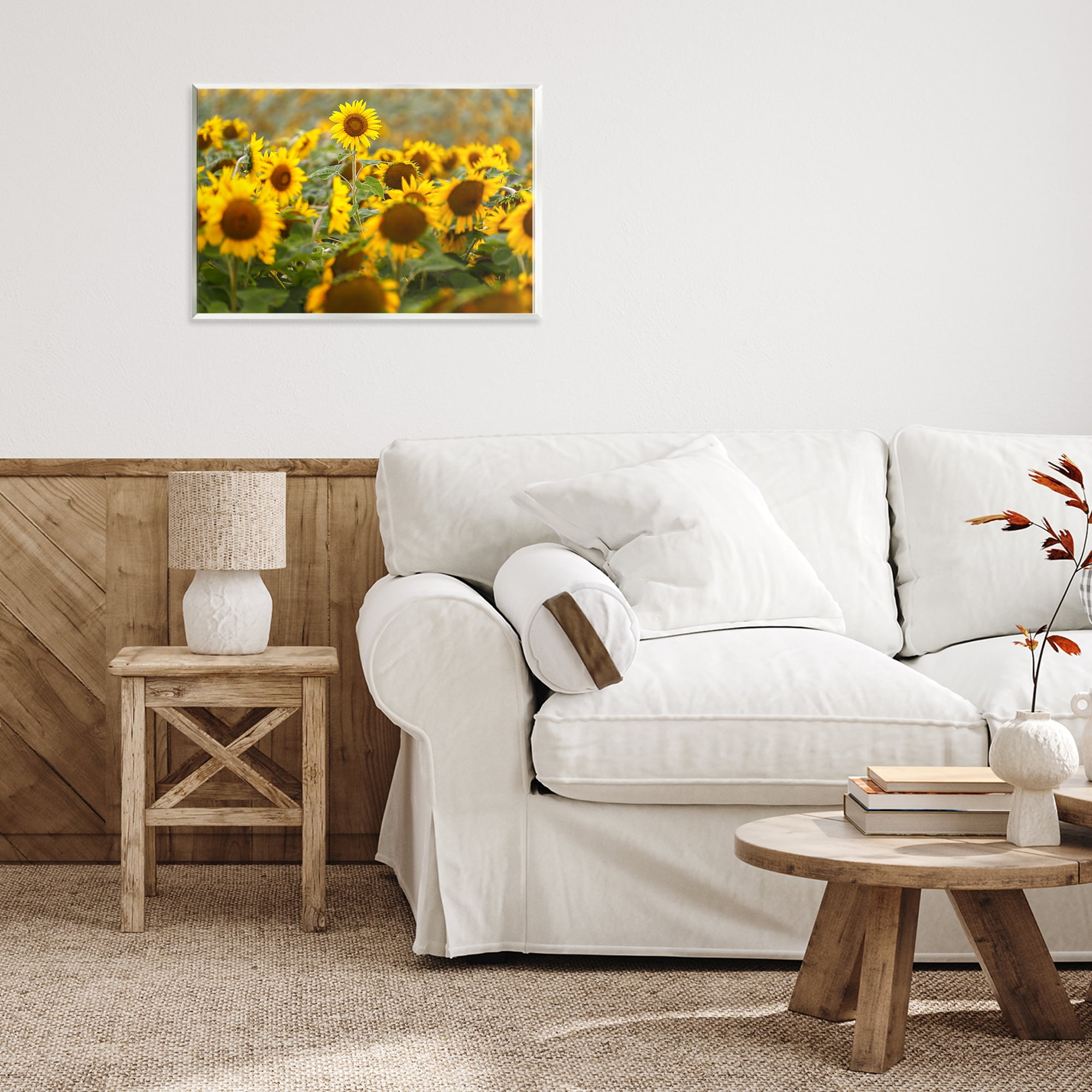Central Sunflower in Meadow Wall Plaque Art, design by Andy Crawford