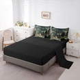 thumbnail image 5 of Feelyou Jungle Leopard Animal Bedding Comforter Set 7 Pieces, Wildlife Cheetah Lover Full Bedding Set, Rustic Leaf Flower Reversible Fitted Sheet Flat Sheet, Super Cozy Room Decor, 5 of 8