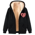 thumbnail image 2 of LOVZFMLL Vestes pour Femmes Longues à Capuche Tunique Hiver Chaude Doublée en Molleton à Fermeture Éclair Sweat à Capuche Veste Manteau, 2 of 4