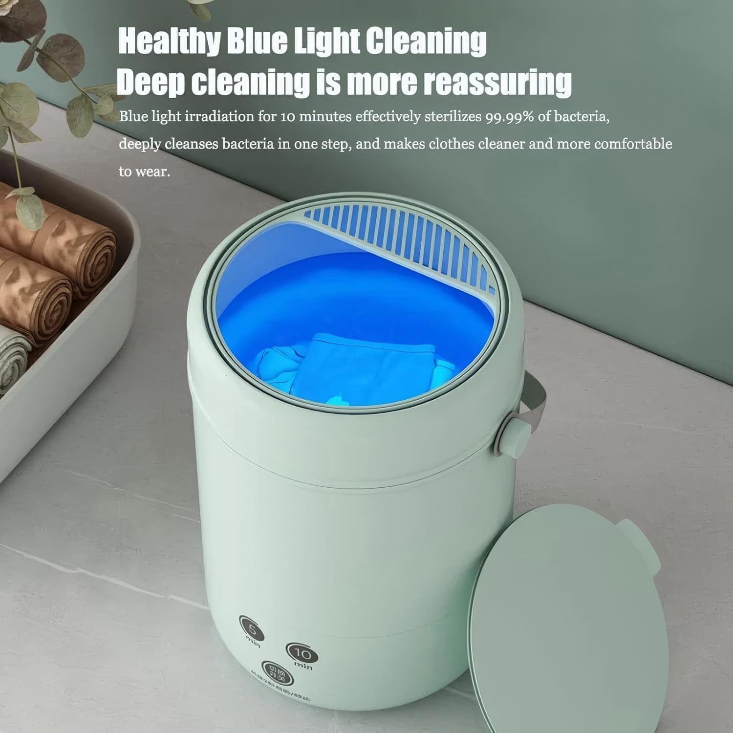 HPZZ Mini Automatic Washing Machine, Portable Washing Machine and Dryer, Fully Automatic Mini Portable Washing Machine, Mini Washing Machine, Deep Cleaning of Underwear,Baby Clothes and Small