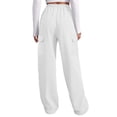 thumbnail image 3 of Women Cargo Pants Fleece Lined Wide Leg Sweatpants High Waisted Baggy Drawstring Sweatpants Winter Clothes Pant, 3 of 7