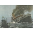 thumbnail image 2 of German Submarine U-28 Sinking The Falaba Off The Southern Irish Coast History (24 x 18), 2 of 2