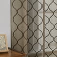 thumbnail image 2 of Pinewave Brown Sheer Curtains 63 inch 2 Panels Embroidered Geometric Light Filtering Drapes Grommet Top W38 xL63 x2, 2 of 5