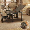 thumbnail image 4 of Tomnk 7-Piece Dining Table Set for 4-6, Extendable Kitchen Table Cushion Chairs Set of 6 with 6 Chairs, Rectangle Dining Table with Metal Frame & MDF Board, Folding for Small Apartment, Grey Oak, 4 of 9