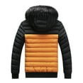 thumbnail image 3 of Brondbend Men Coats Winter Men’s Jacket Hooded Long Sleeved Zipper Pocket Outerwear Multicolor Warm Jacket Loose Fit Weekend Tops Yellow, 3 of 6