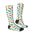 thumbnail image 3 of Daiia Sports Socks Colorful Dinosaur Printed Novelty Crew Socks for Men Women Knee High Socks Cotton Socks Soft & Breathable Support Unisex Socks, 3 of 9