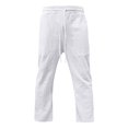 thumbnail image 3 of Chiccall Mens Plus Size Pants Cotton Linen Casual Summer Beach Elastic Waist Drawstring Loose Pocket Trousers White S, 3 of 5