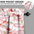 thumbnail image 5 of Kitchen Curtains 36 Inch Short - 3 Panel Set, Flamingo Tropical Bird Print, Rod Pocket Window Curtain, 100% Polyester for Hawaiian Summer Beach Decor, Easy Wash, 5 of 6