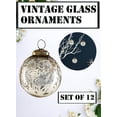 thumbnail image 6 of Serene Spaces Living Vintage Style White & Silver Mercury Glass Ornament Set for Christmas, Set of 12, 6 of 6