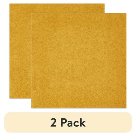 (2 pack) 6.5 x 6.5 Disposable Gold Paper Napkins 75 Pieces by Way To Celebrate (2 pack) 6.5 x 6.5 Disposable Gold Paper Napkins 75 Pieces by Way To Celebrate