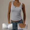 thumbnail image 6 of Bixock Women Built-in Bra Tank Tops Solid Color Square Neck Lace Sleeveless Wireless T Shirta Bras With Padded Cups Daily Bras, 6 of 6