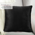 thumbnail image 2 of Nestl Velvet Throw Pillow Covers Solid Square Soft Decorative Pillow Cover for Sofa, 16" x 16", Black, Pack of 4, 2 of 8